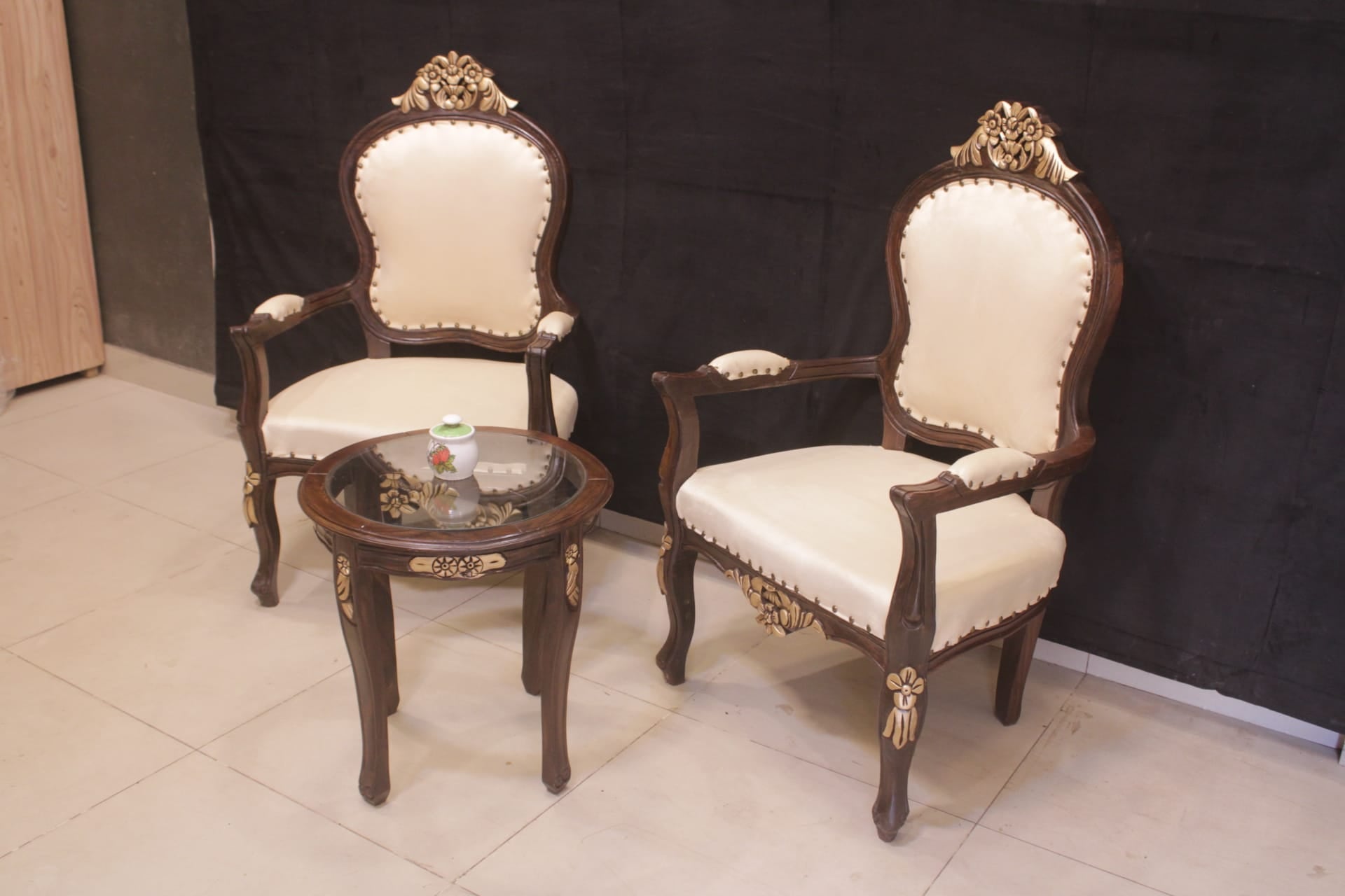 Brand New Pure Sheesham Wood Coffee Chairs Set