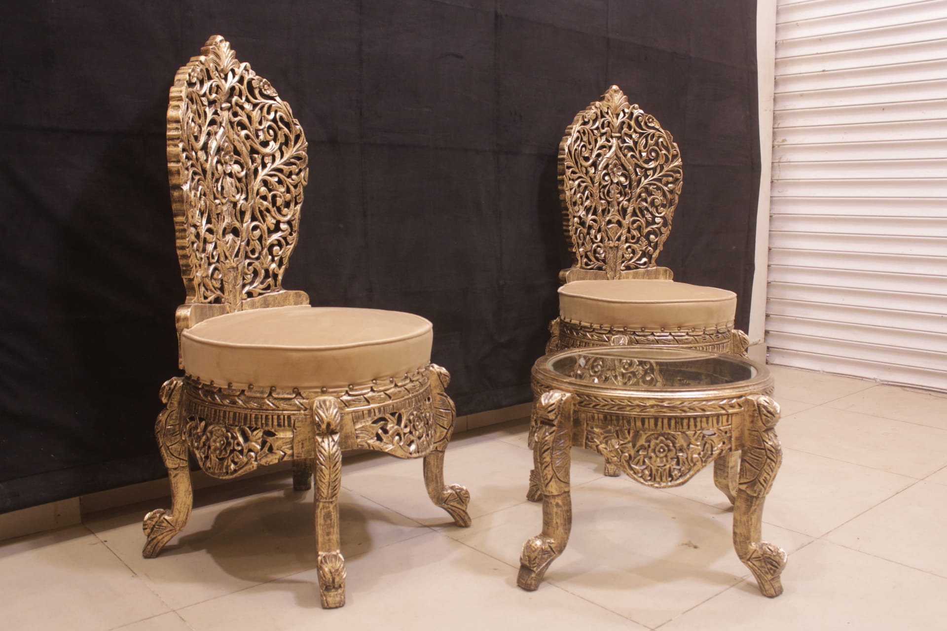 Pure Sheesham Wood Peri Chairs and Table Set. (Subject To Price Change)