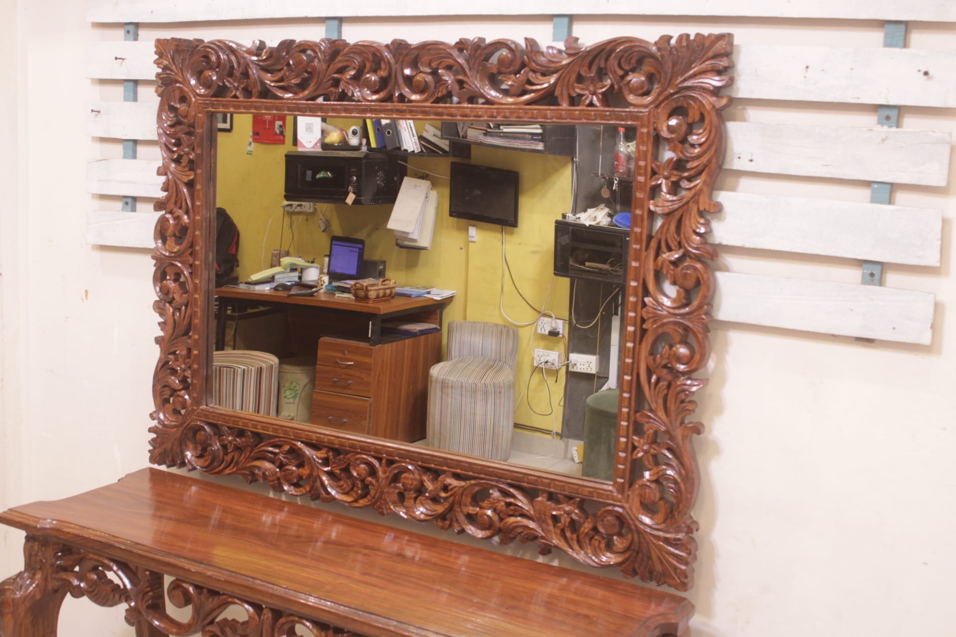 Rosewood Console and Mirror (Subject To Price Change)