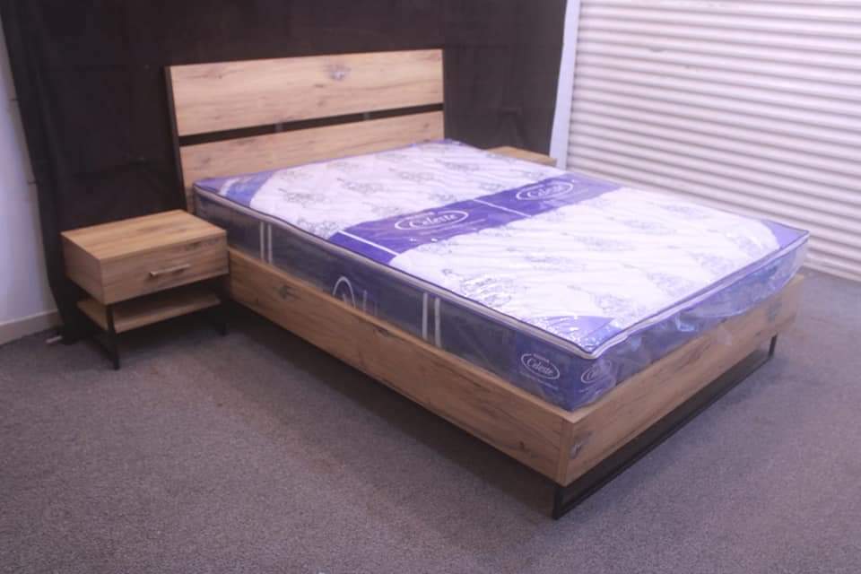 Tgsc Design New Arrival 🔥Daisy🔥 Queen Size Bed With 2 Side Tables
