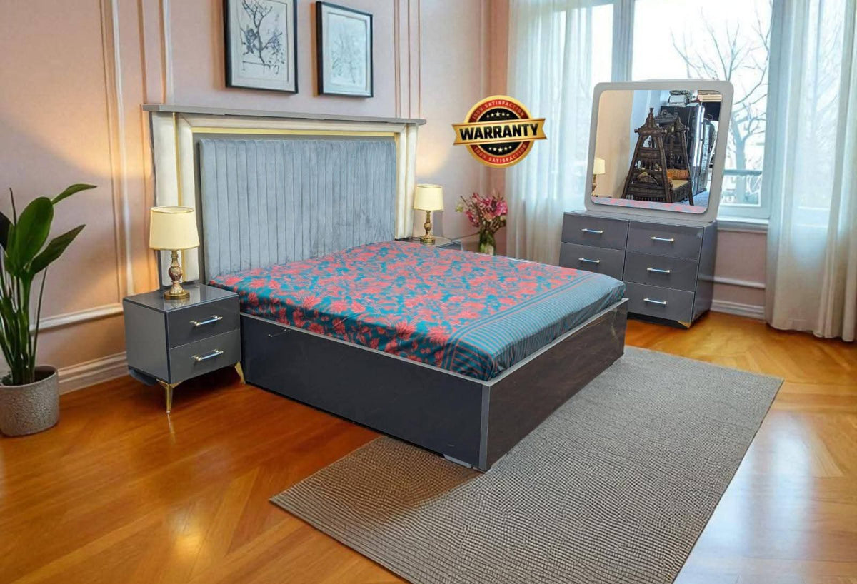 Brand New Modern Design Fully Cushioned King Size Bed Set