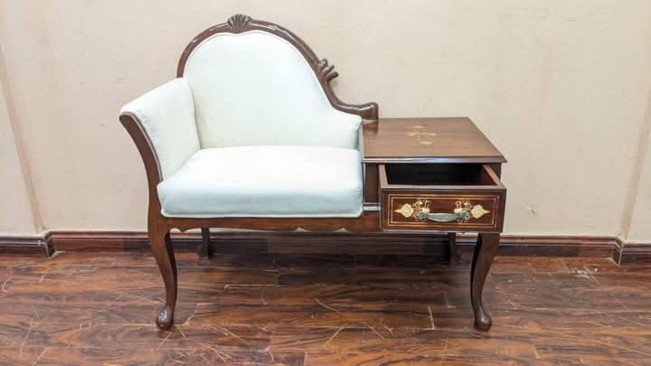 🔥 Antique 🔥 Solid Sheesham Wood Telephone Seattee