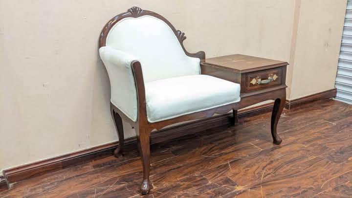 🔥 Antique 🔥 Solid Sheesham Wood Telephone Seattee