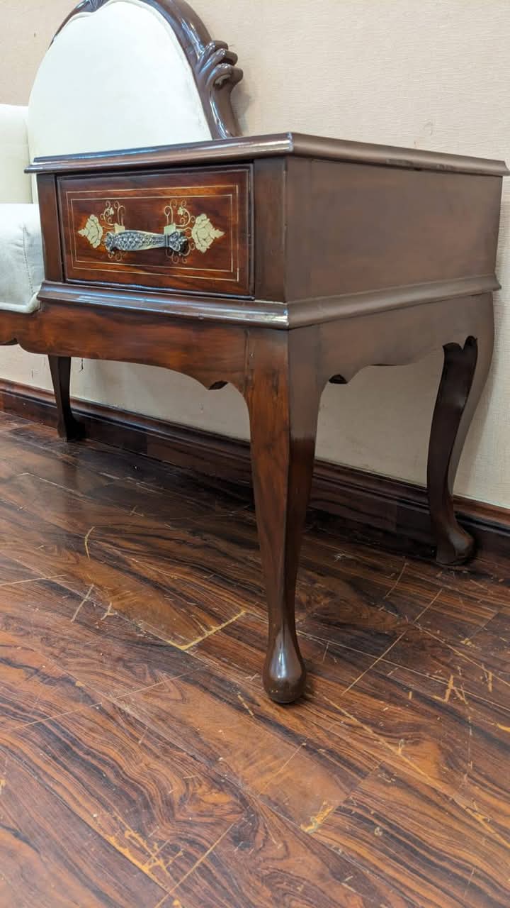 🔥 Antique 🔥 Solid Sheesham Wood Telephone Seattee