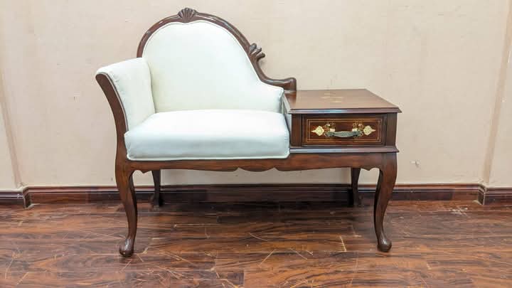 🔥 Antique 🔥 Solid Sheesham Wood Telephone Seattee