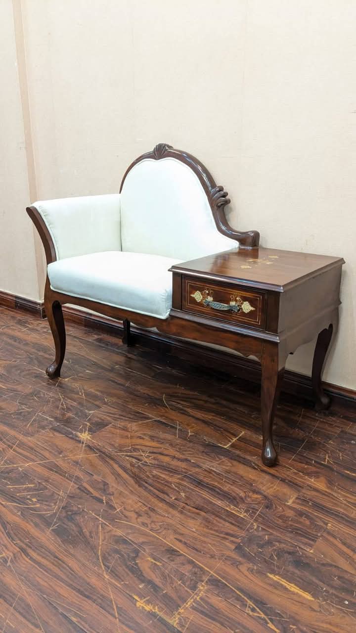 🔥 Antique 🔥 Solid Sheesham Wood Telephone Seattee