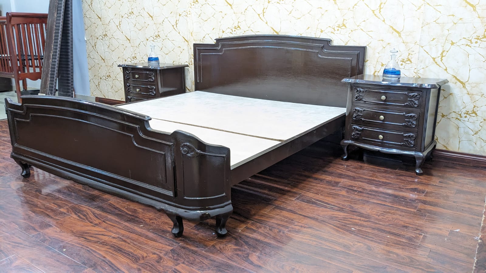 King Size Bed with 2 Side Tables