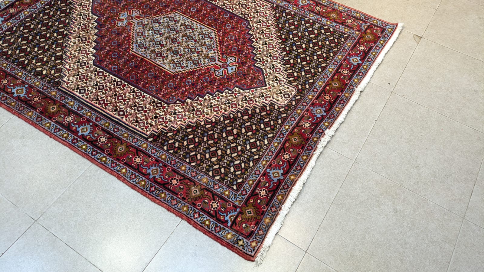 Vintage Persian Bidjar Hand Knotted Carpet