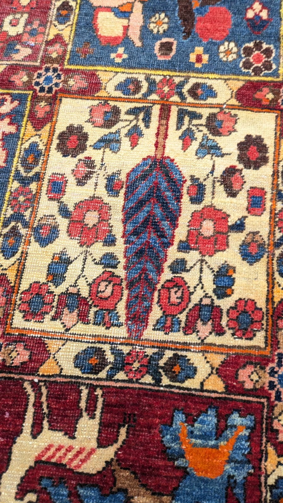 Vintage Bakhtiari Iran Hand Knotted Carpet