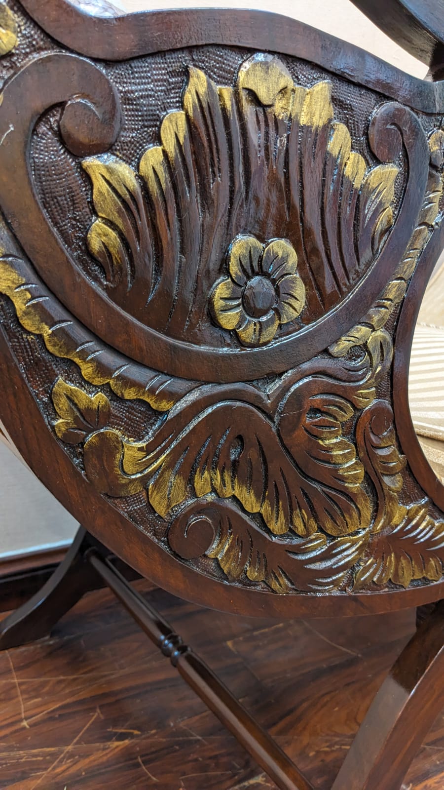 🔥 Antique 🔥 Solid Sheesham Wood Curule Chair