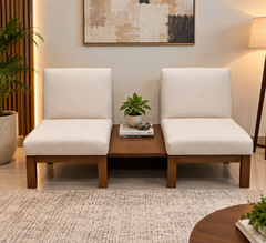 Solid Teak Wood Accent Chair Set