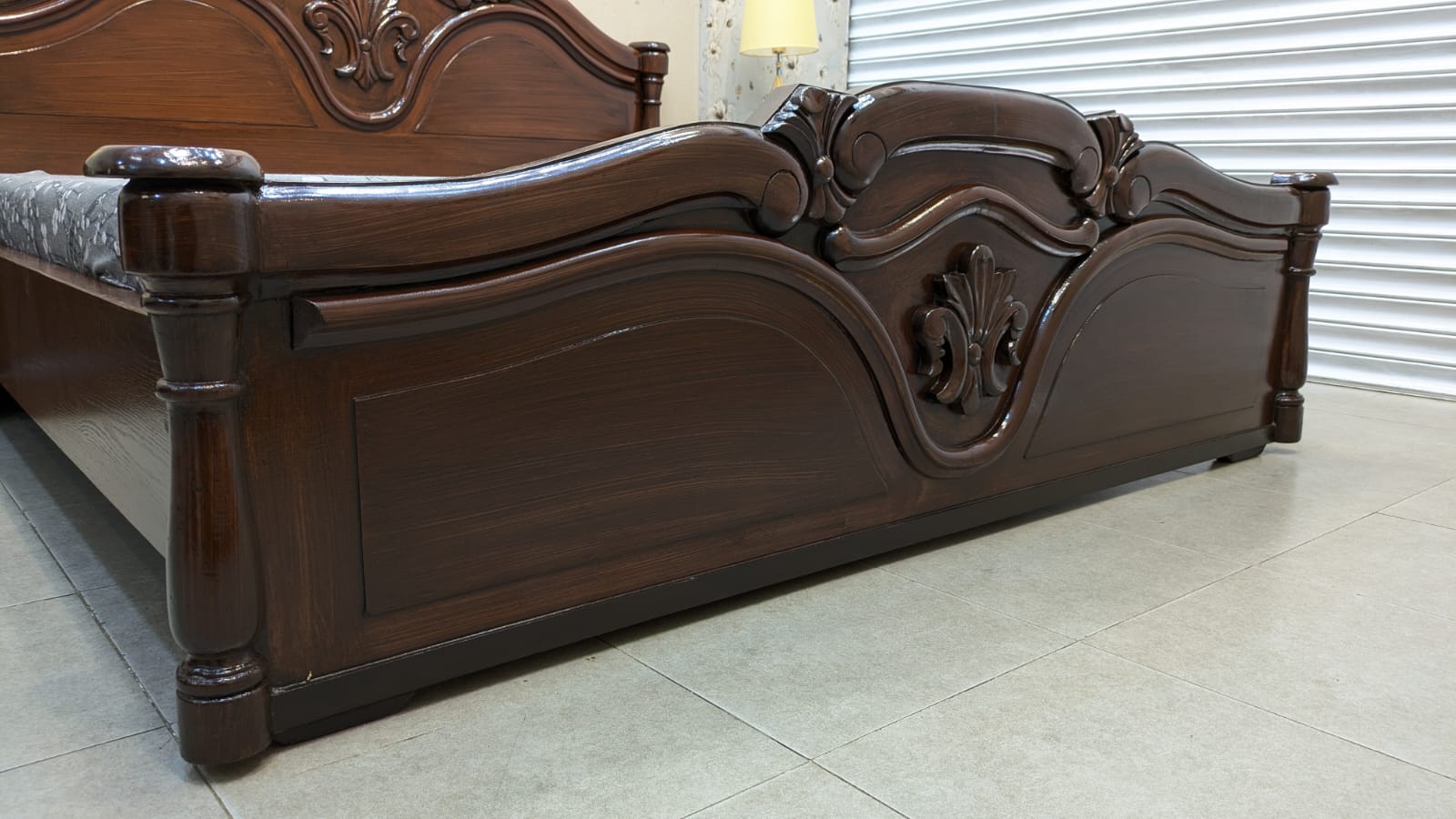 Diyar Wood King Size Bed with 2 Side Tables