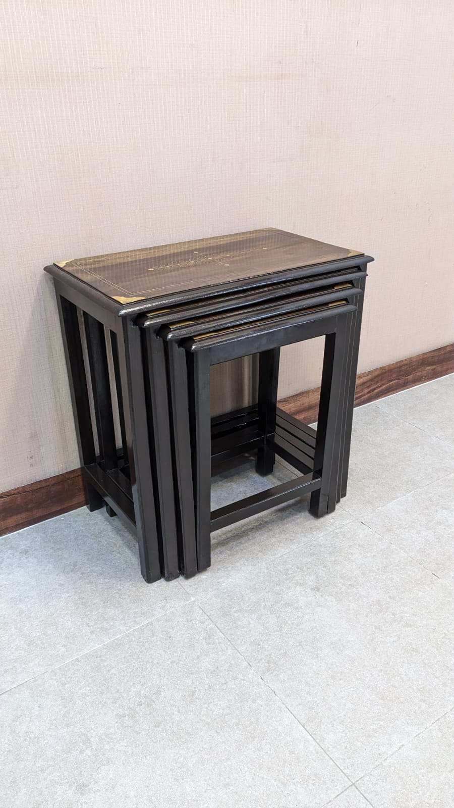 Solid Sheesham Wood Nesting Tables Set
