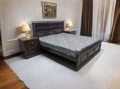 King Size Bed With Mattress, 2 Side Tables
