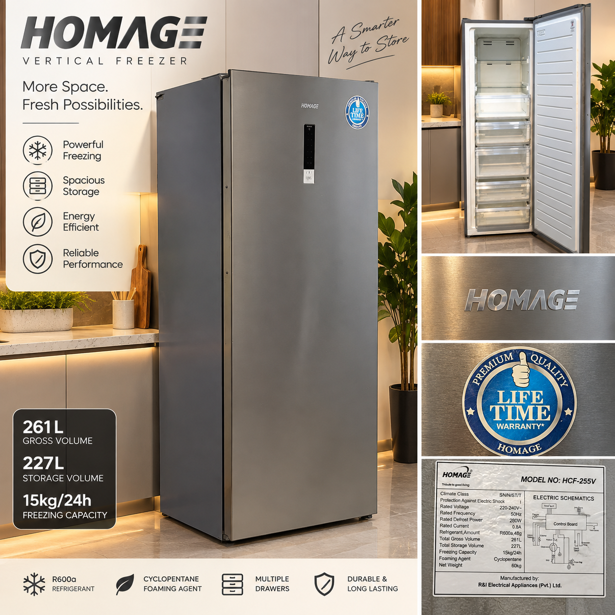 Homage Vertical Freezer