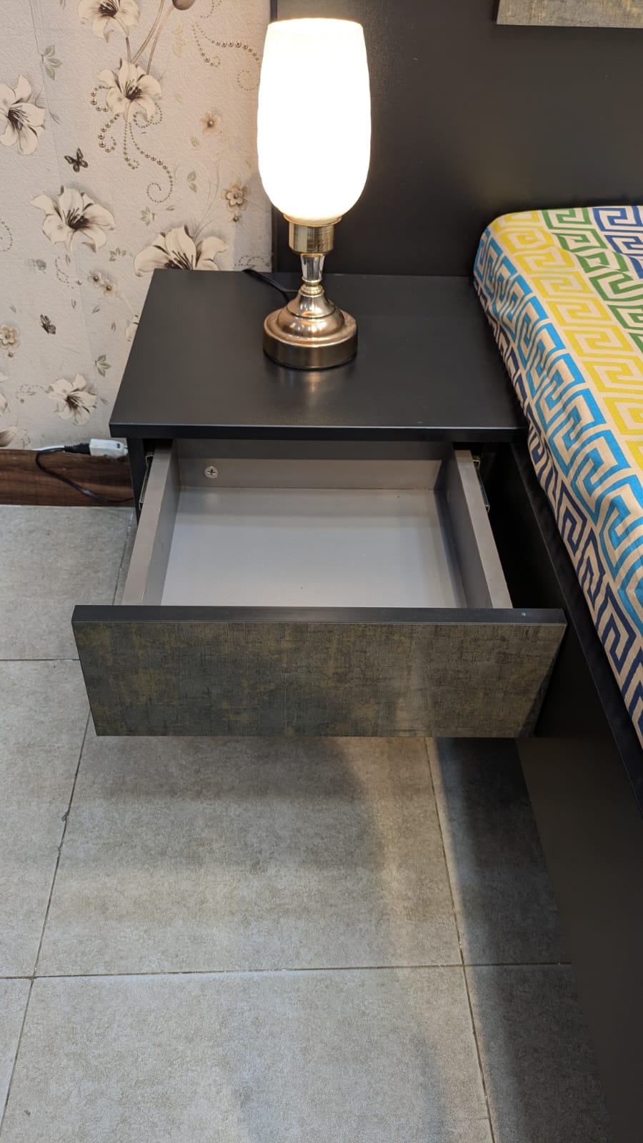 Habitt Novak King Size Bed With 2 Attached Side Tables