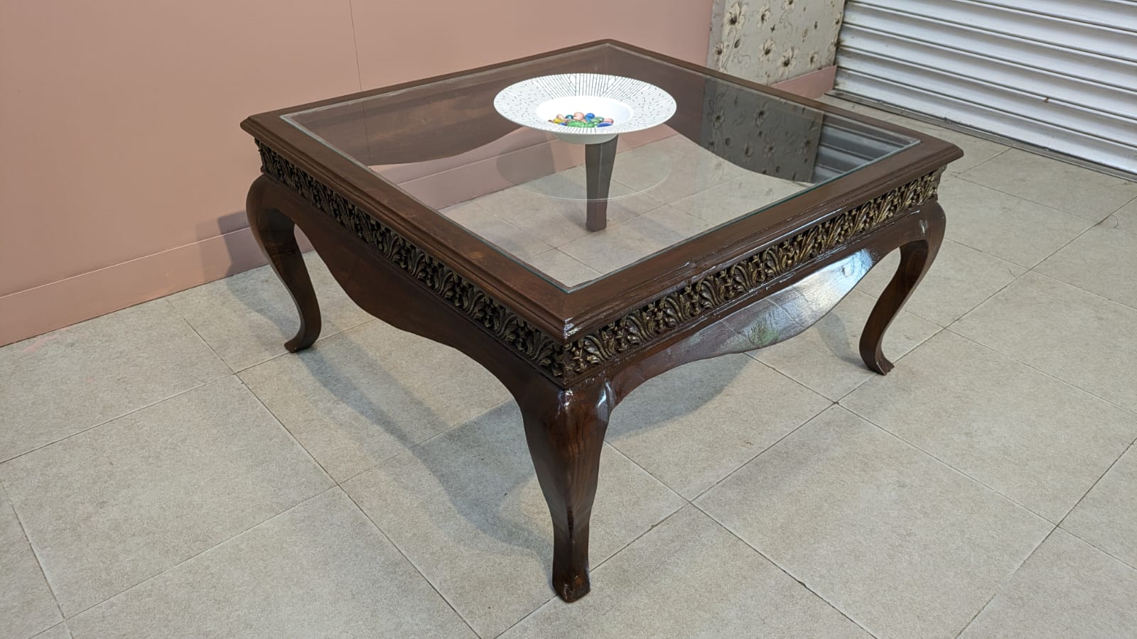 Solid Sheesham Wood Centre Table With 2 Side table Set