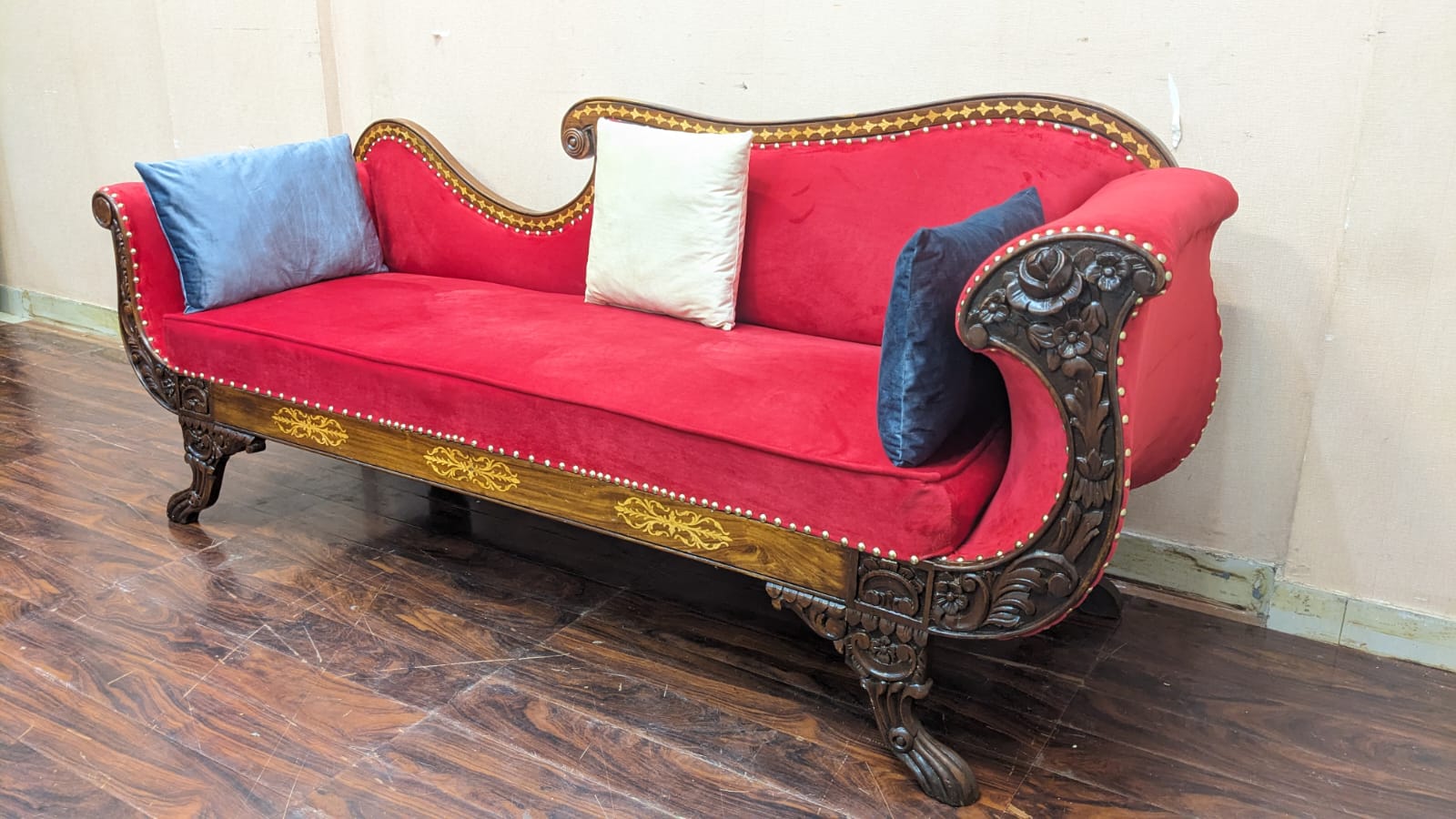 Solid Sheesham Wood 3 Seater Divan