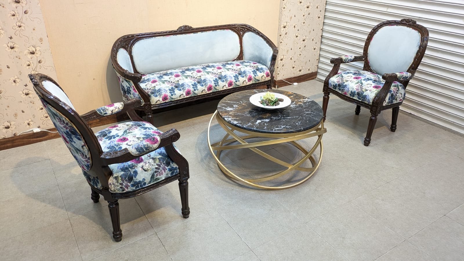 Solid Sheesham Wood 4 Seater Sofa Set