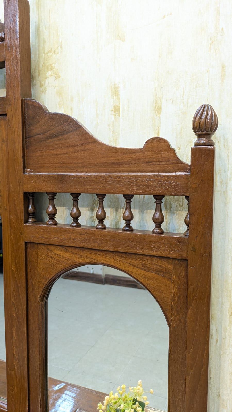 Antique Mid Century Solid Burma Teak Wood Dressing Table