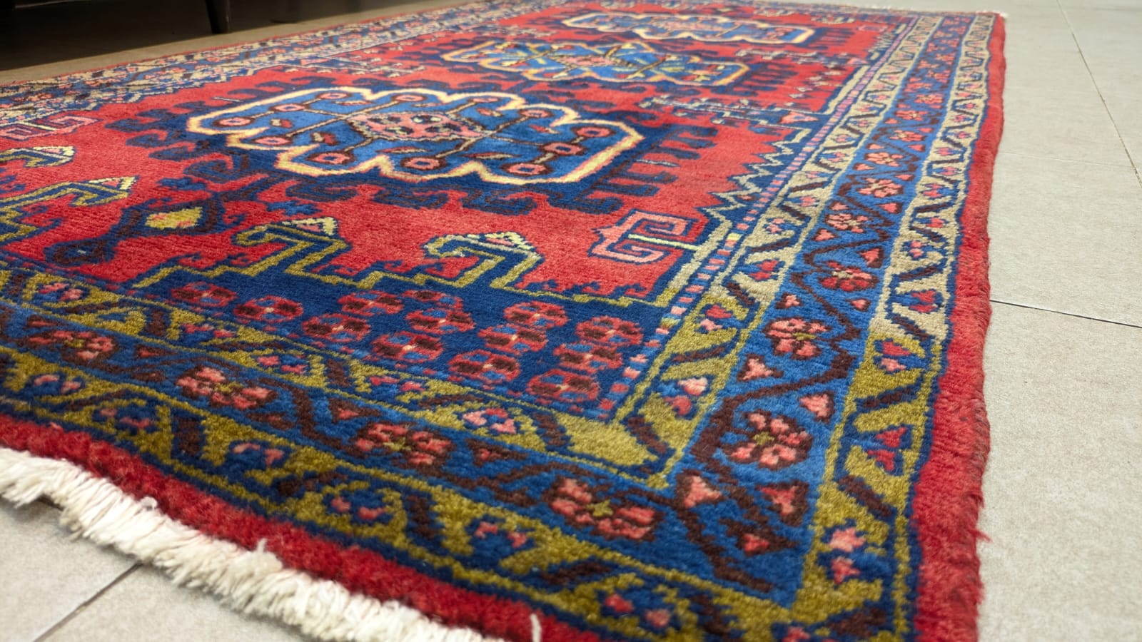 Vintage Persian Medallion Hand Knotted Carpet