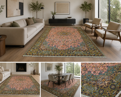 Vintage Kashan Hand Knotted Carpet