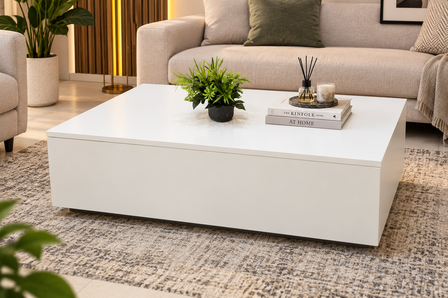 ELEGANT MODERN CENTER TABLE – STYLE MEETS STORAGE!