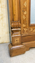 Antique Solid Burma Teak Wood Full Length Wall Mirror