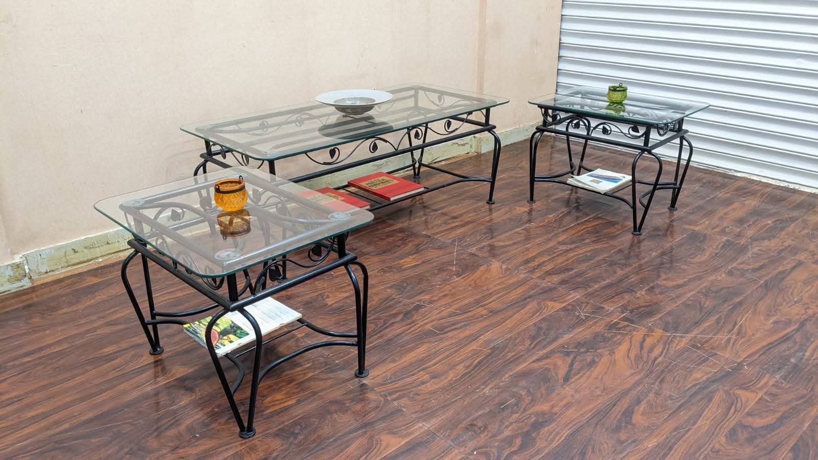 Metal Center & Side Tables Set