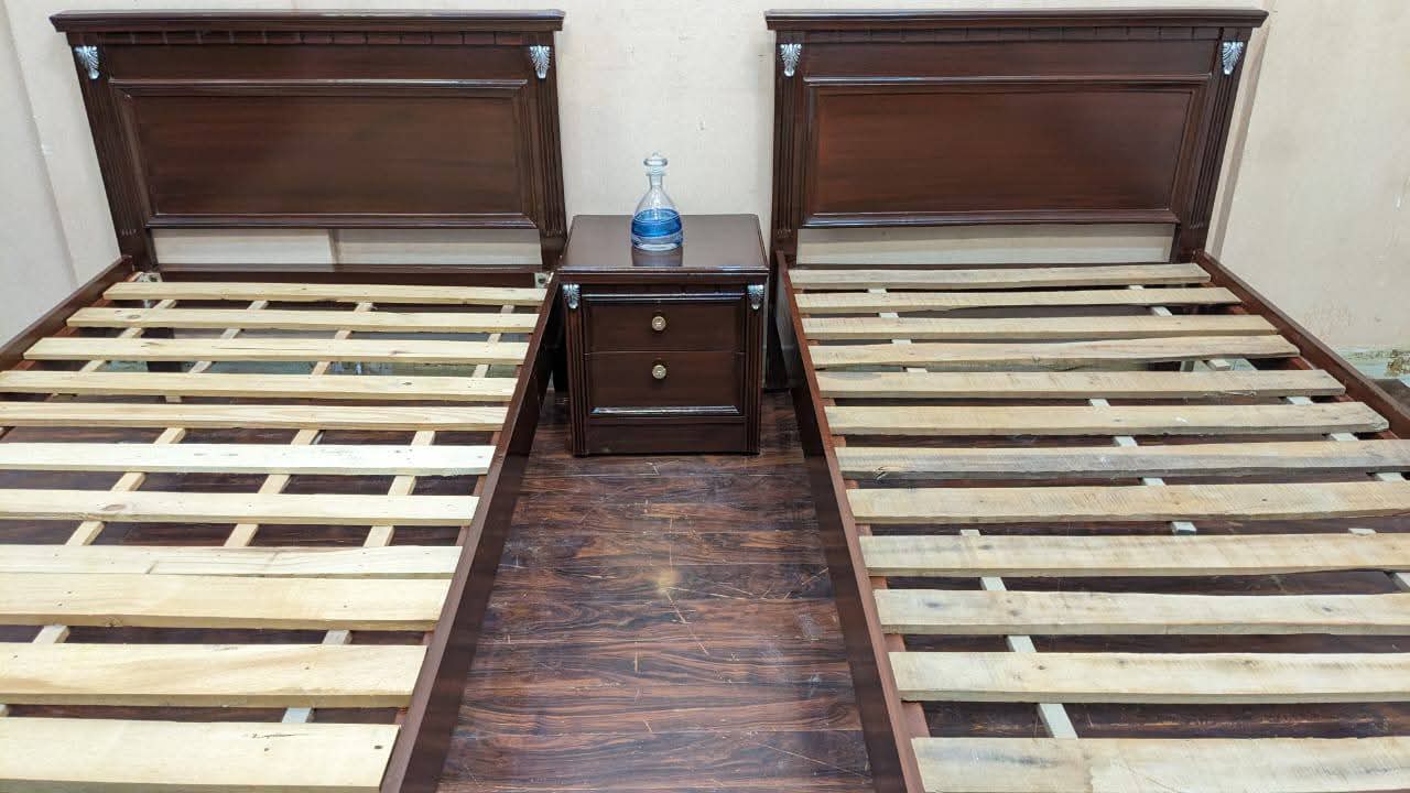 Pair Of Single Bed With Shared Side Table