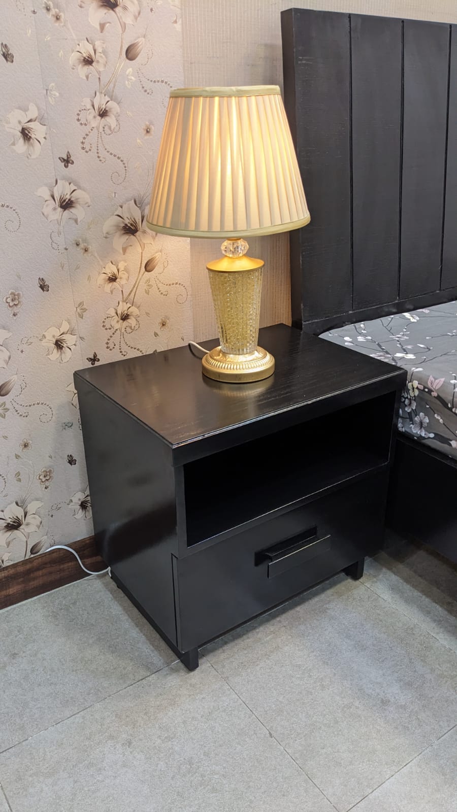 Habitt King Size Bed with 2 Side Tables