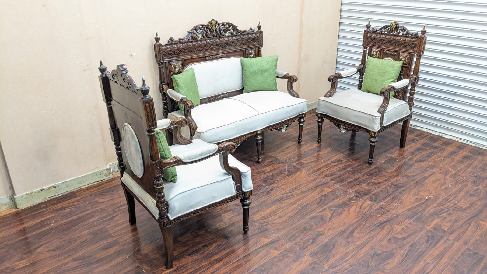 Solid Sheesham Wood 4 Seater Sofa Set
