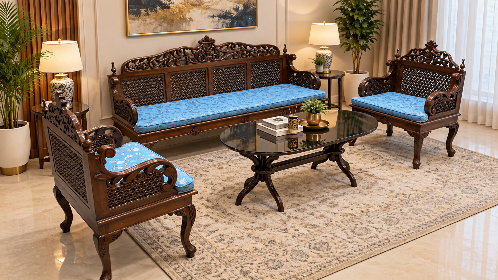 Antique 5 Seater Sofa Set