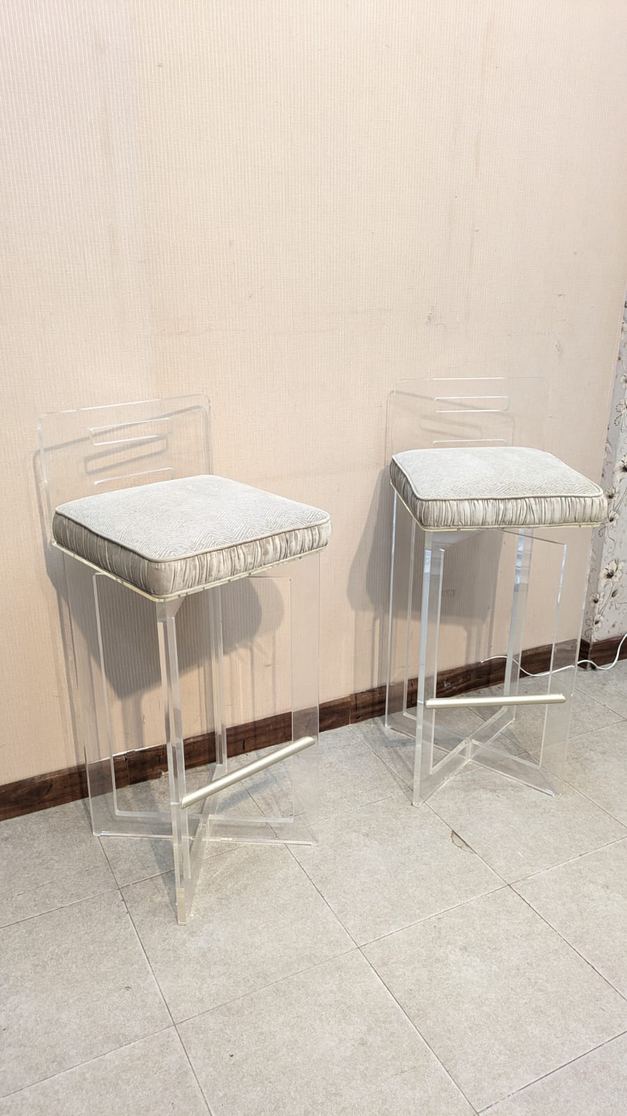 Pair Of Acrylic Bar Stools
