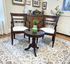 Imported Malaysian Pair Of Coffee Chairs with Table Set