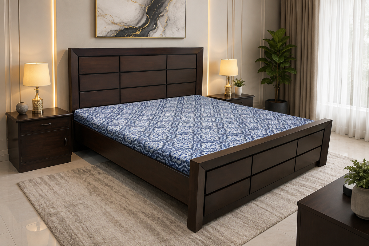 King Size Bed With 2 Side Tables