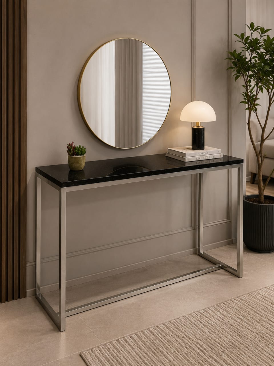 Console with Brand New Wall Mounted Mirror
