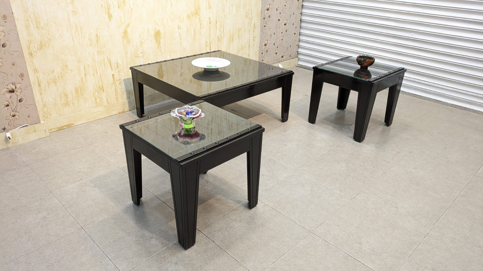 Center Table with 2 Side Tables Set