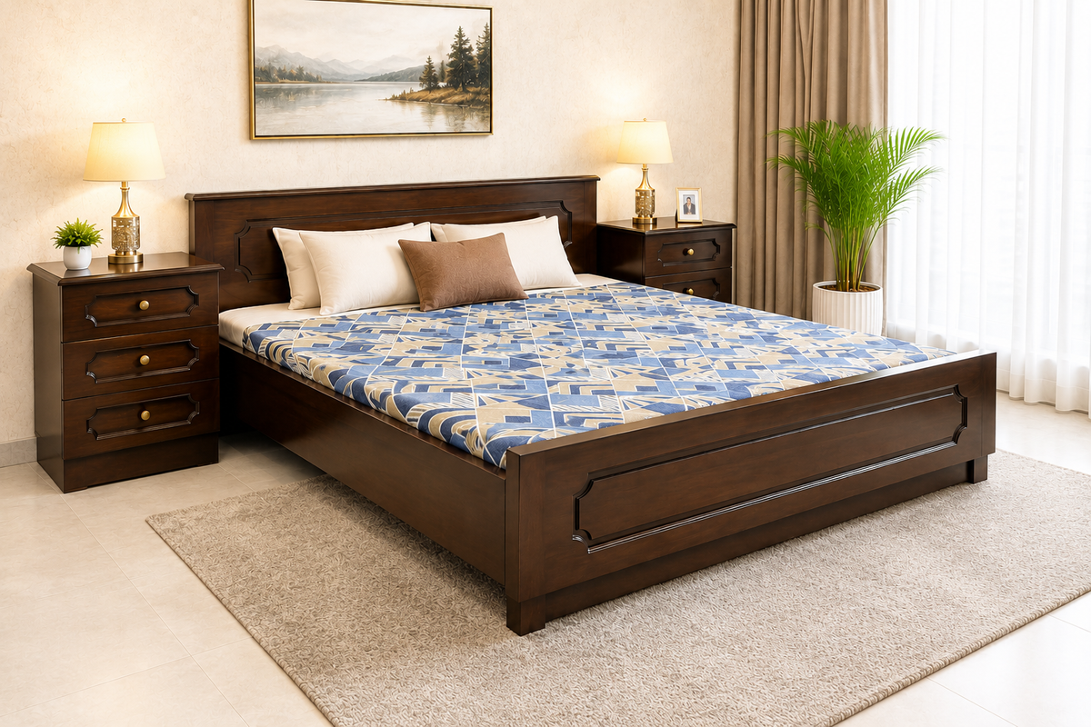 King Size Bed With 2 Side Tables