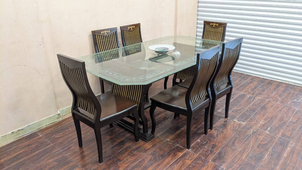 Pure Sheesham Wood 6 Seater Dining Table