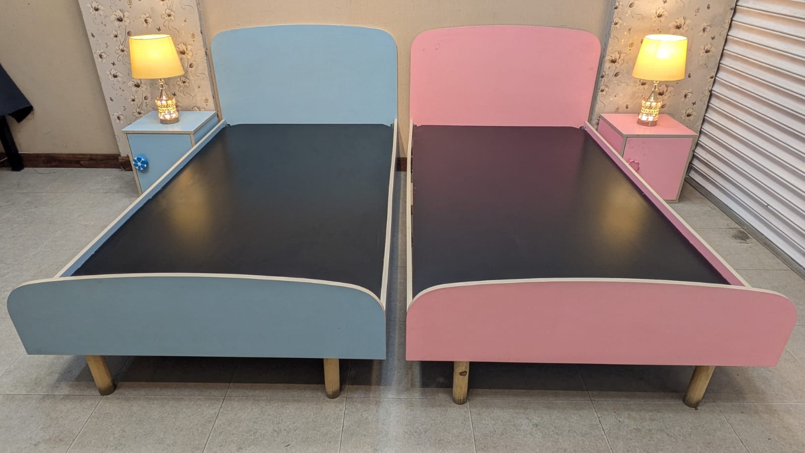 Habitt Pair of Single Beds with Side Tables and Mattress