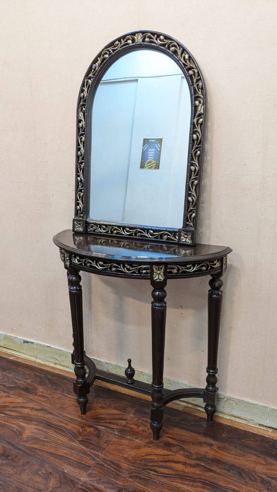 Solid Sheesham Wood Console With Mirror