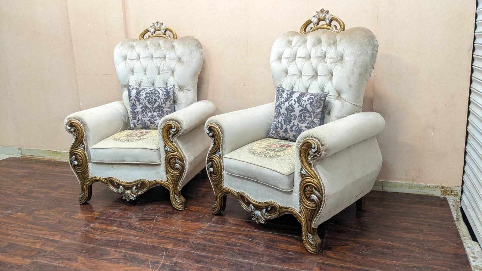 Pair Of High Back Chairs