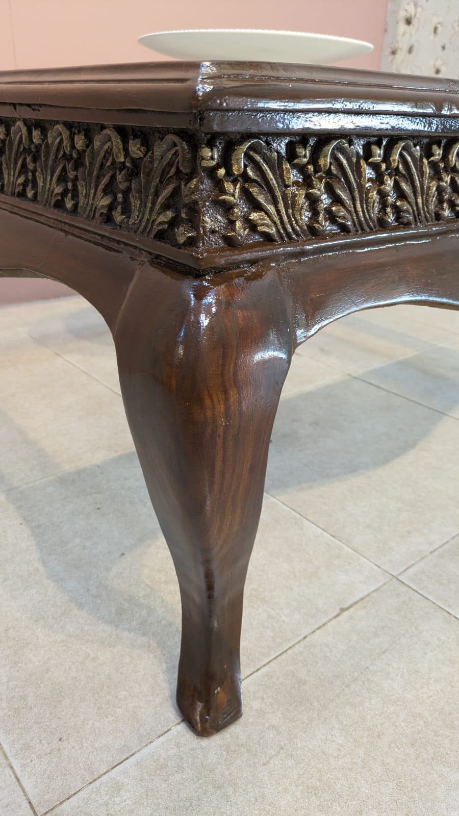 Solid Sheesham Wood Centre Table With 2 Side table Set