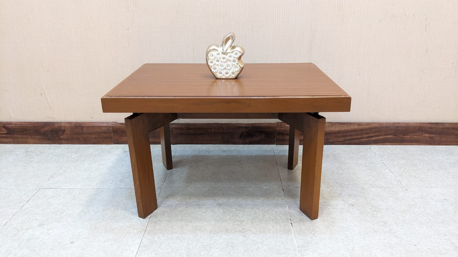 Burma Teak Wood and Teak Ply Center and Side Tables Set