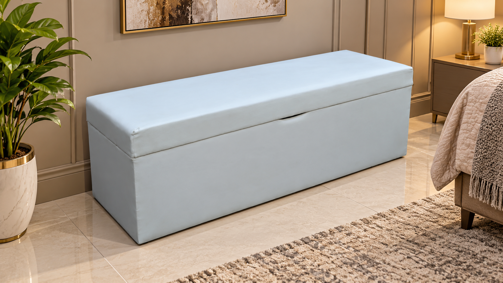Leatherette Storage Sattee