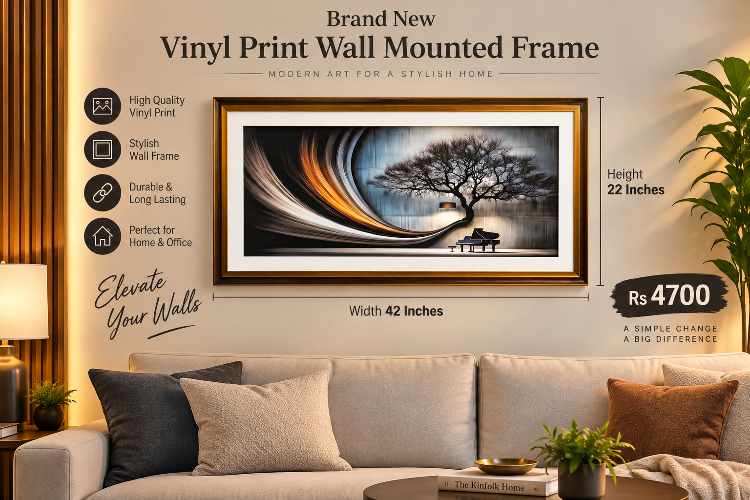Brand New Vinyl Print Wall Mounted Frames
