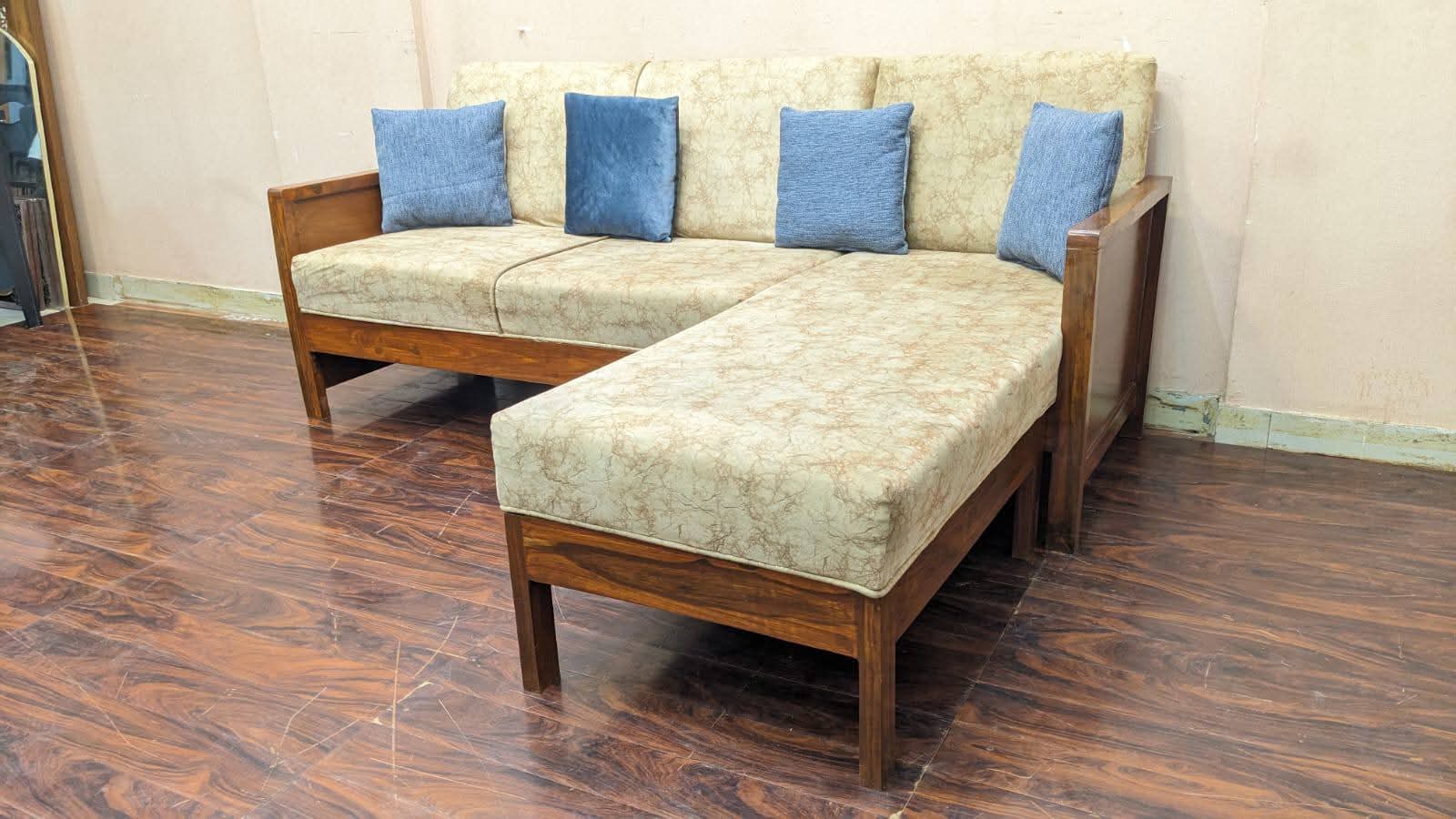 4 Seater L Shape Sofa Set