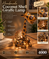 HANDMADE COCONUT SHELL GIRAFFE LAMP – IMPORTED