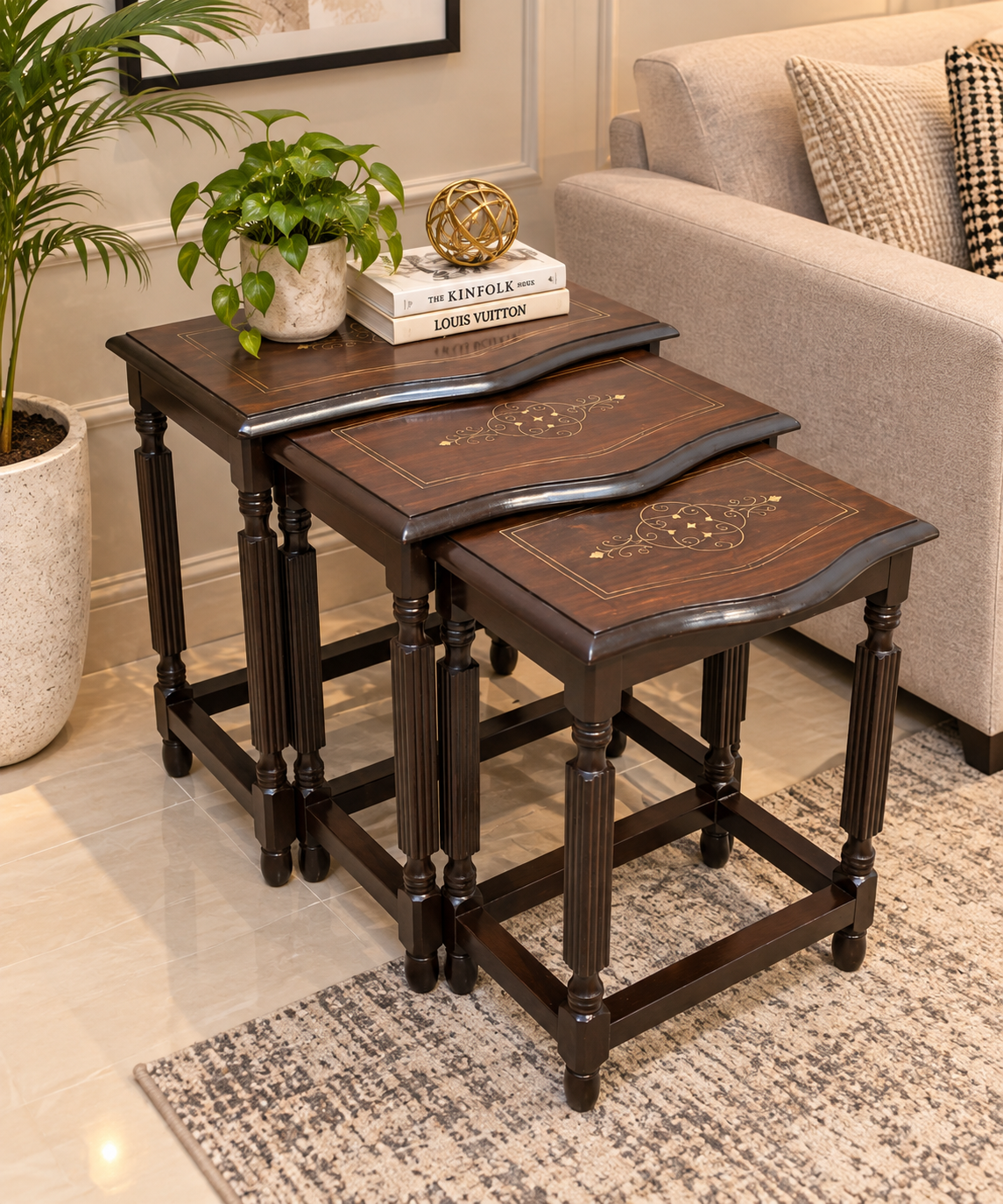 Solid Sheesham Wood Nesting Tables